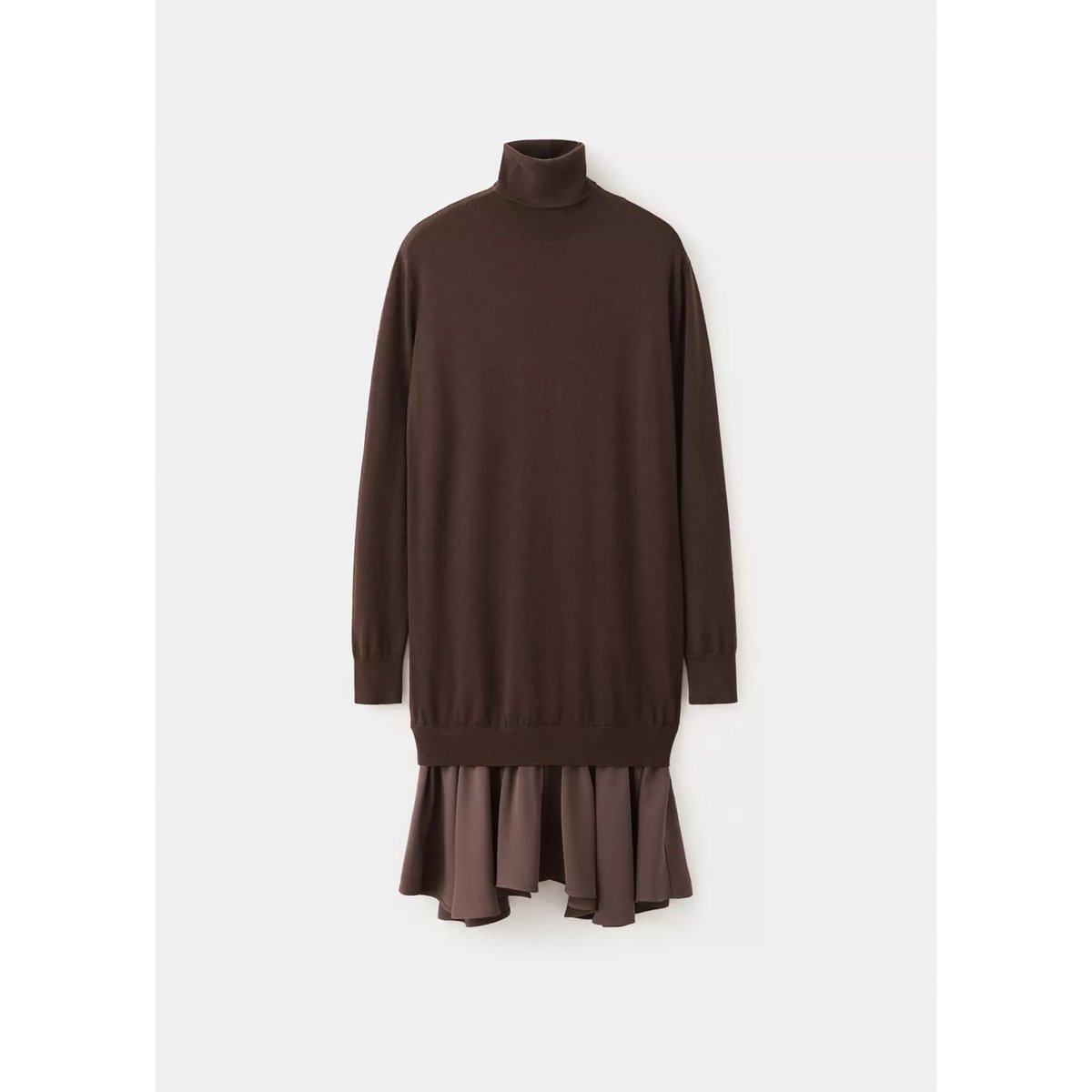 Robe en maille combinée chocolat, MANGO