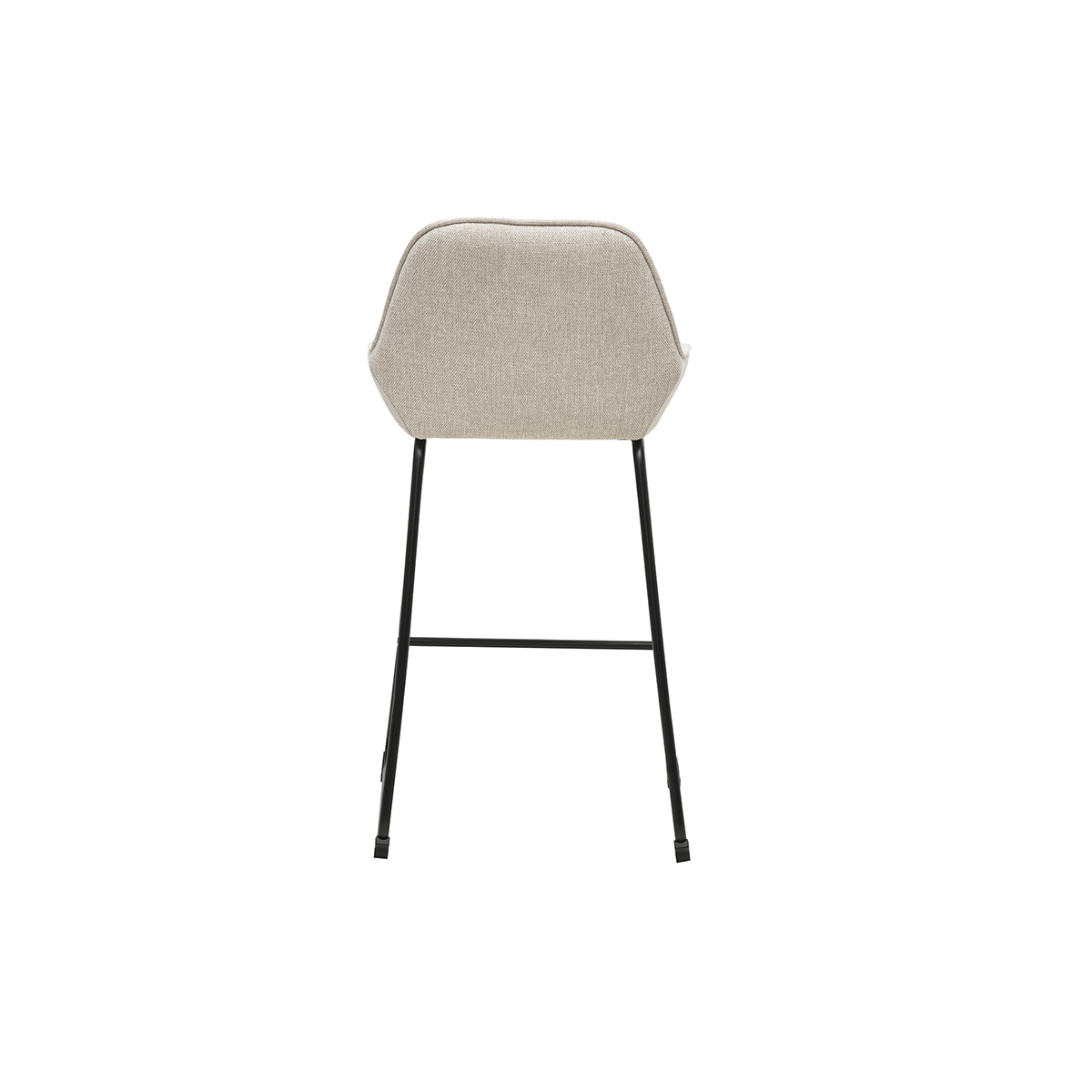Tabourets de bar en tissu effet velours texturé terre brûlée et métal noir H68 cm (lot de 2) RONNIE beige, MILIBOO