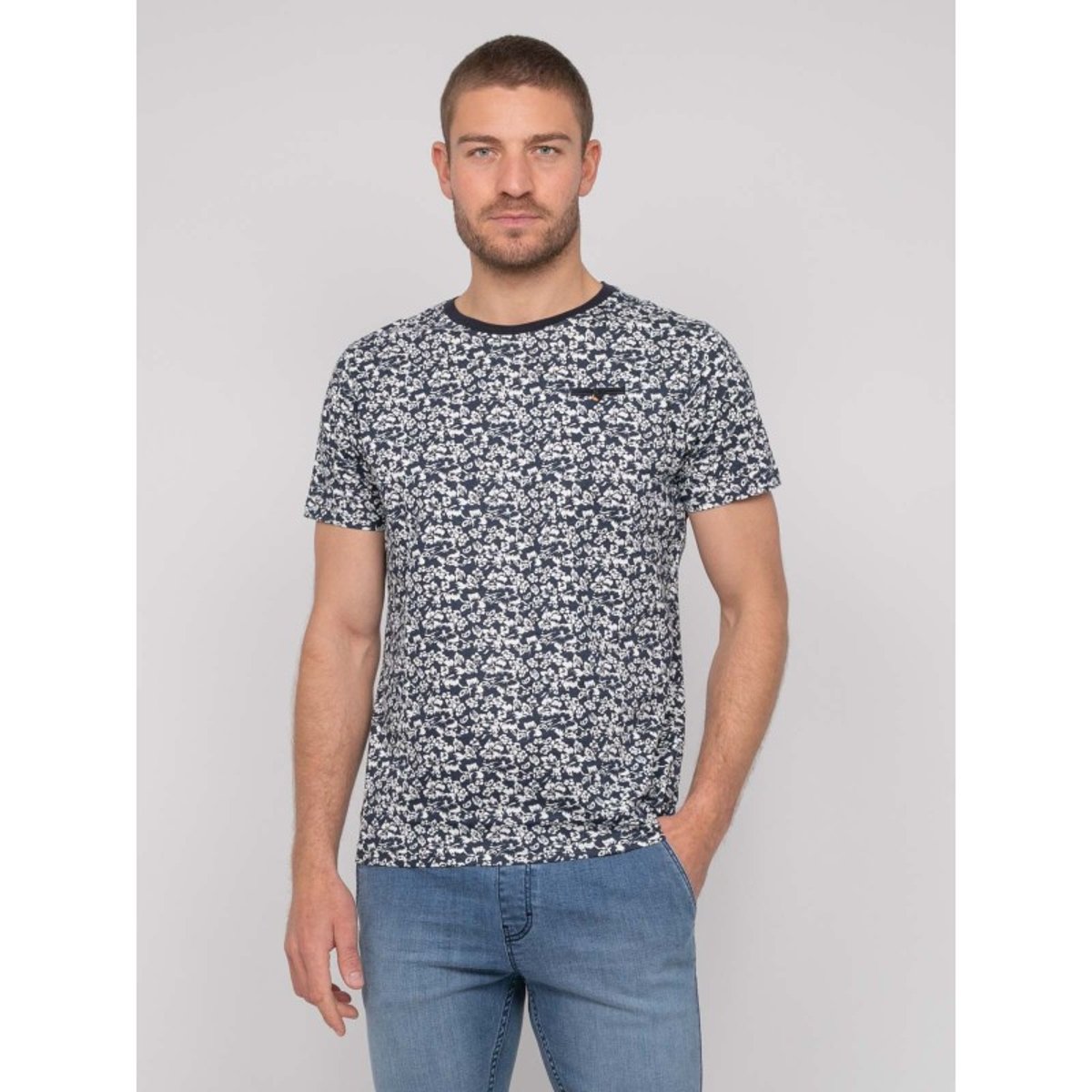 T-shirt Coton Motifs Noulipal bleu marine, RITCHIE