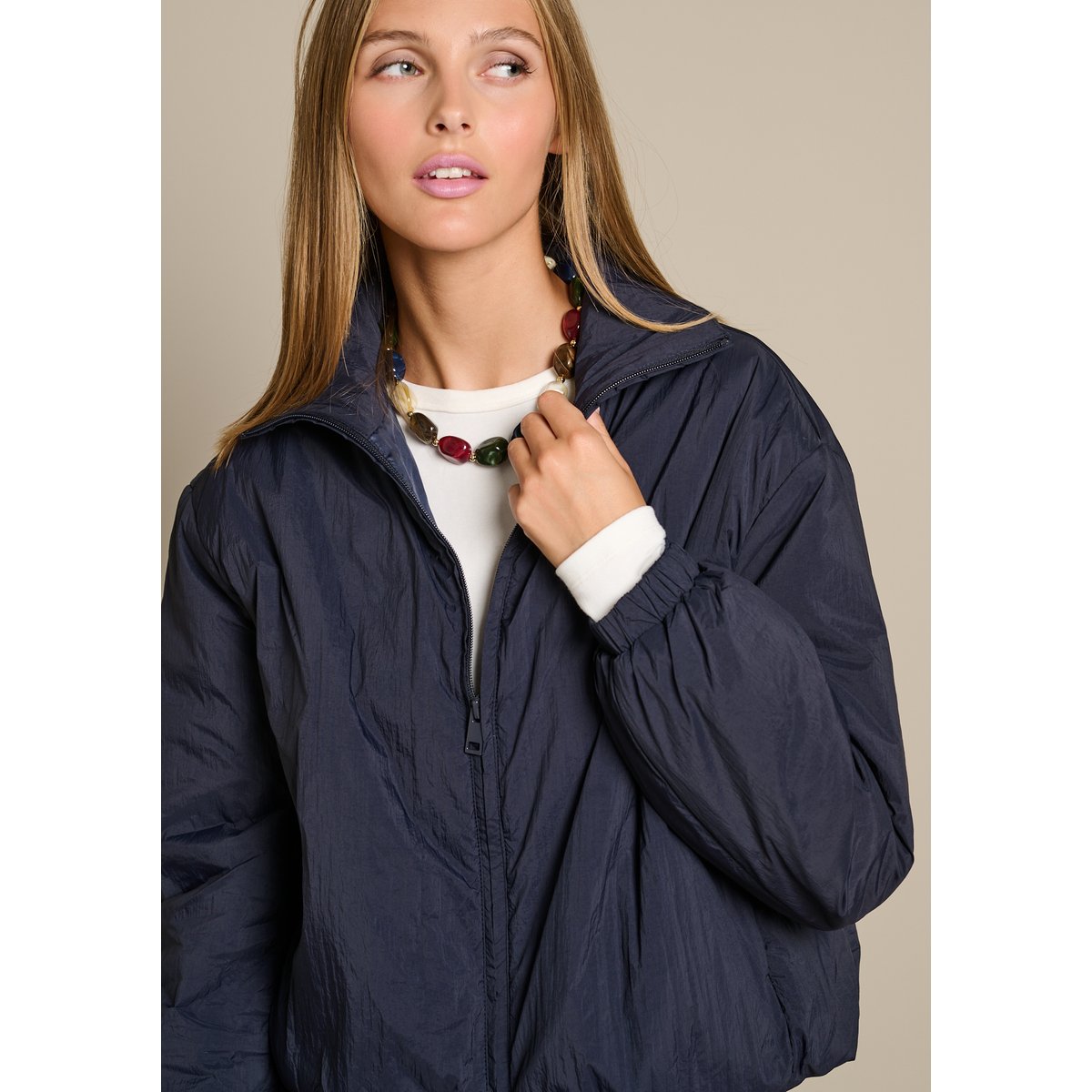 Veste sport zippée bleu marine, LOLALIZA