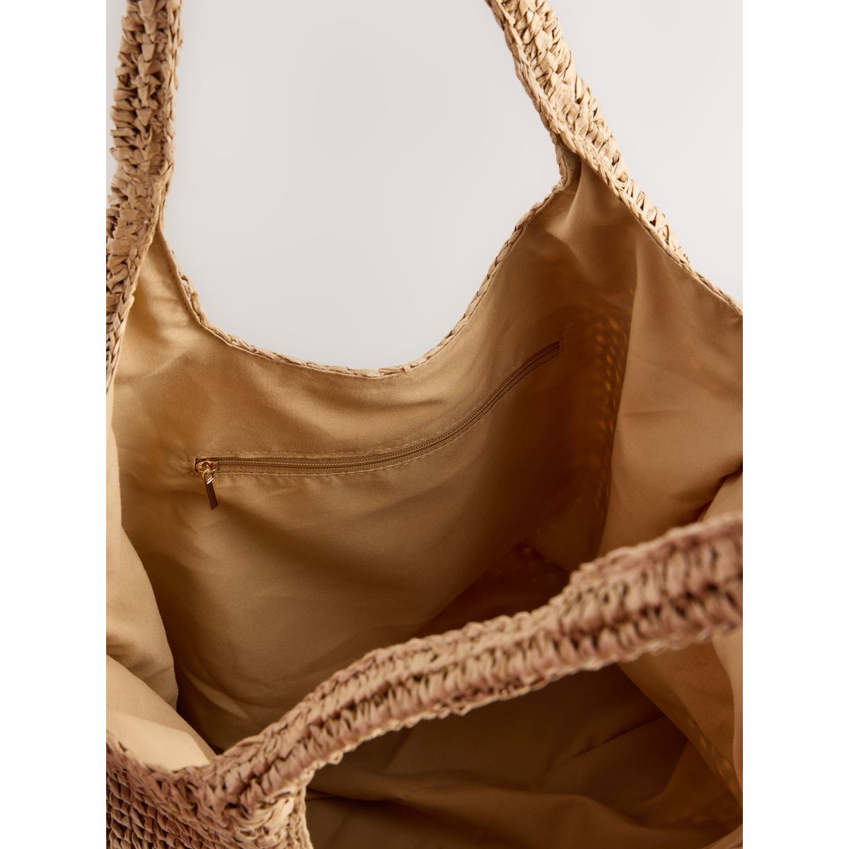 Sac porté épaule aspect raphia sardine naturel, NEXT