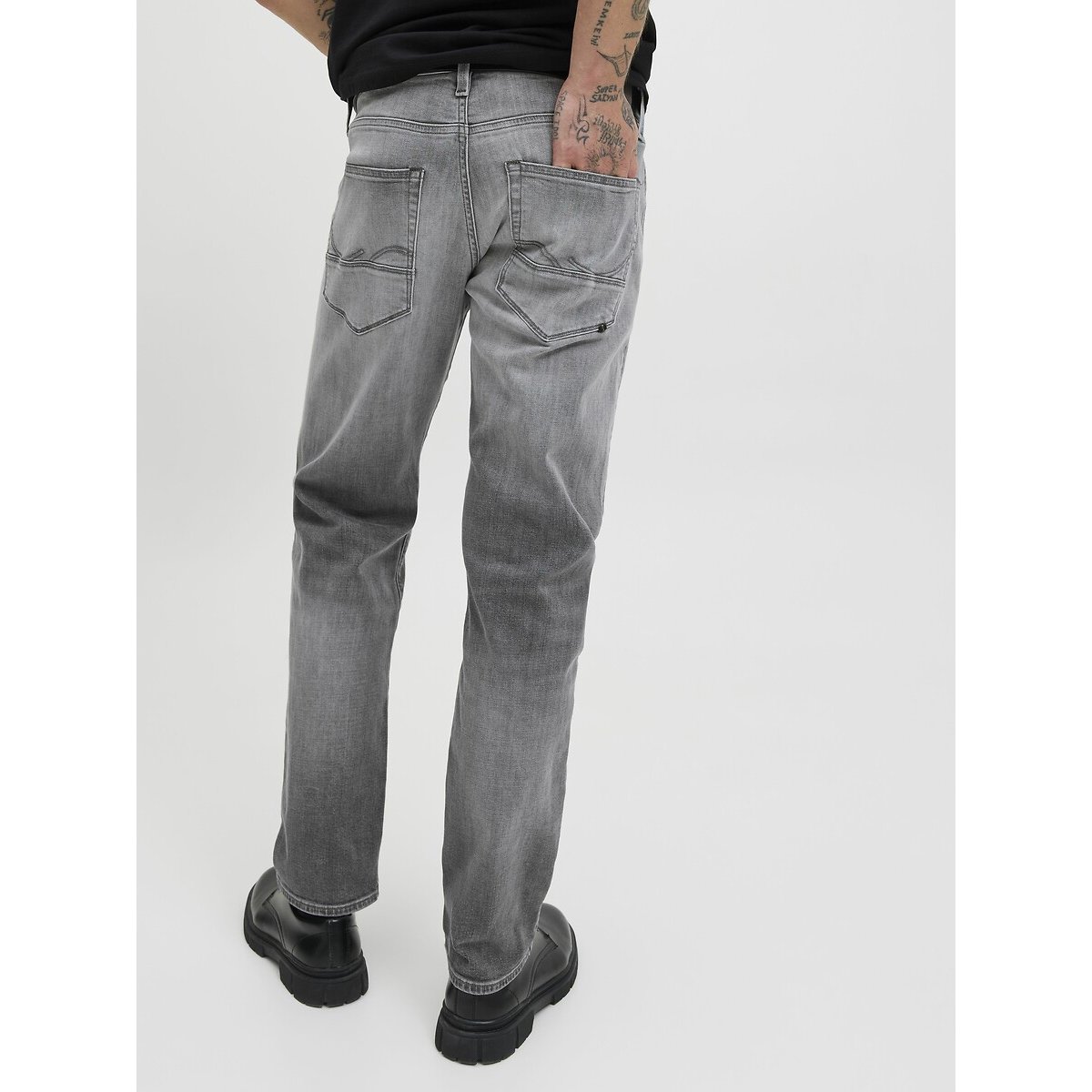 Jean droit Mike black denim, JACK & JONES