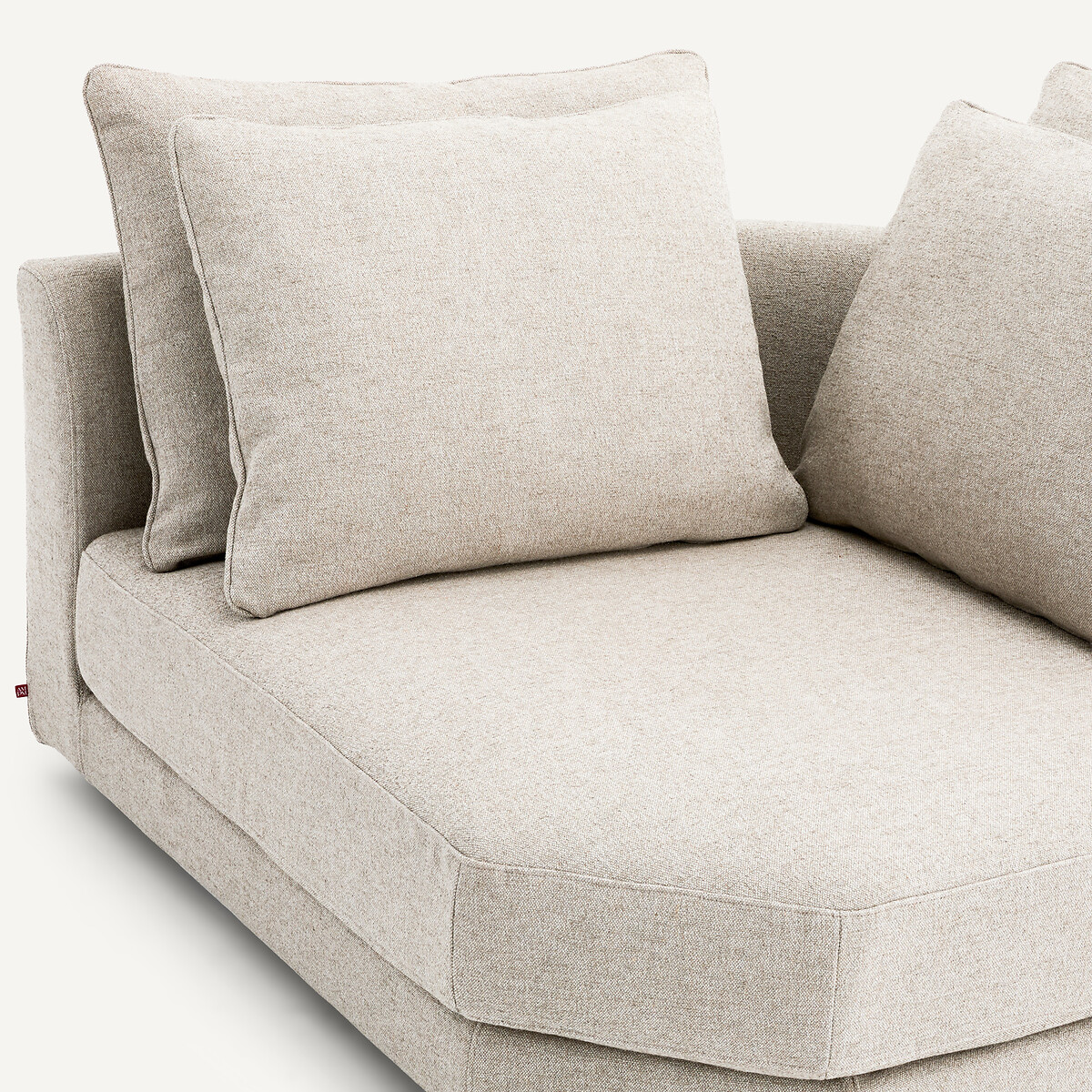 Modulaire hoekbank in gestructureerde viscose en linnen, TIBERIO naturel, AM.PM