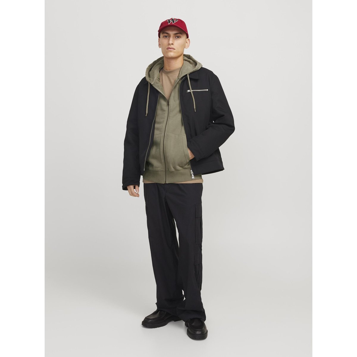 Sweat À Capuche Zippé silver sage, JACK & JONES