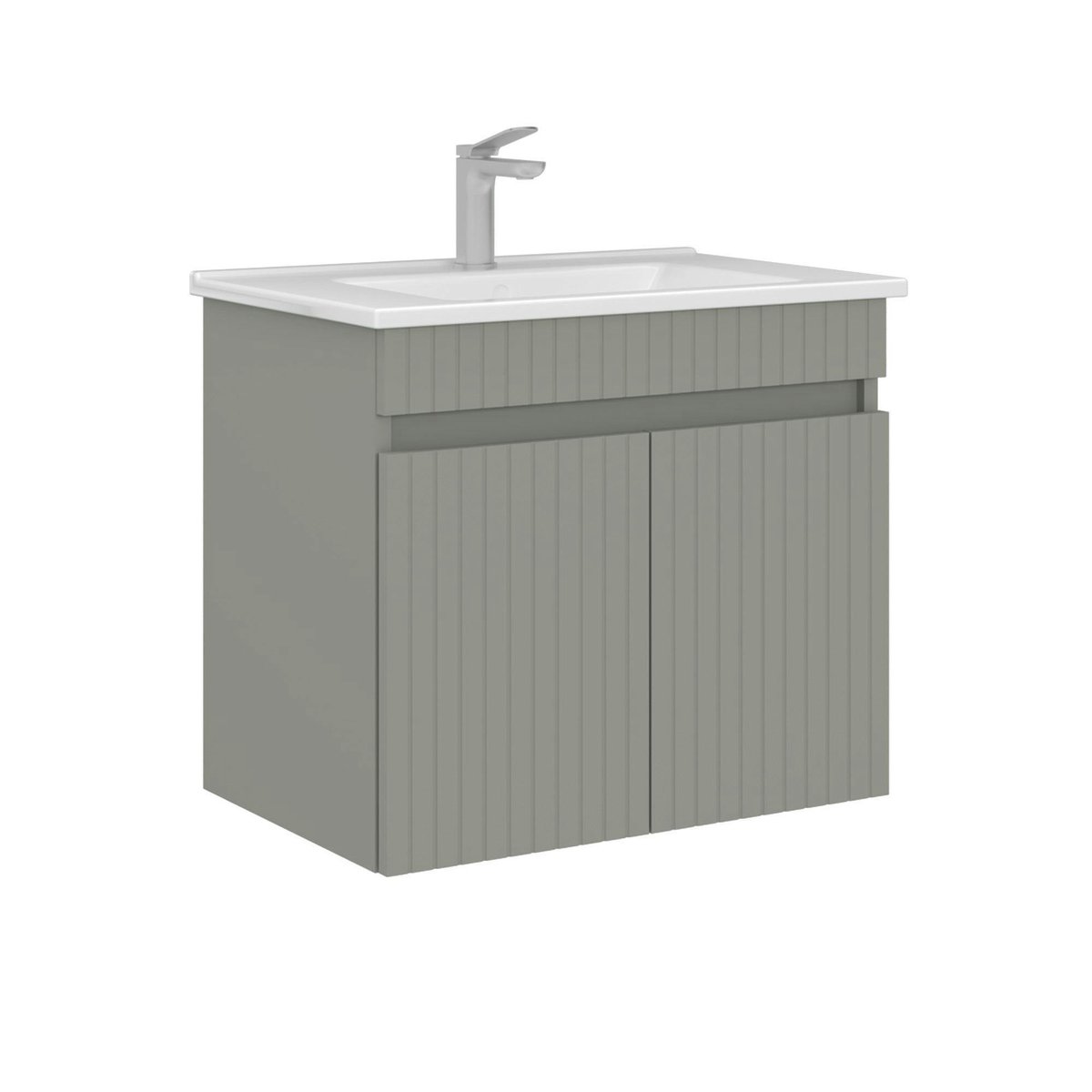 Meuble vasque mural 65 cm, 2 portes YARA cachemire, PIER IMPORT