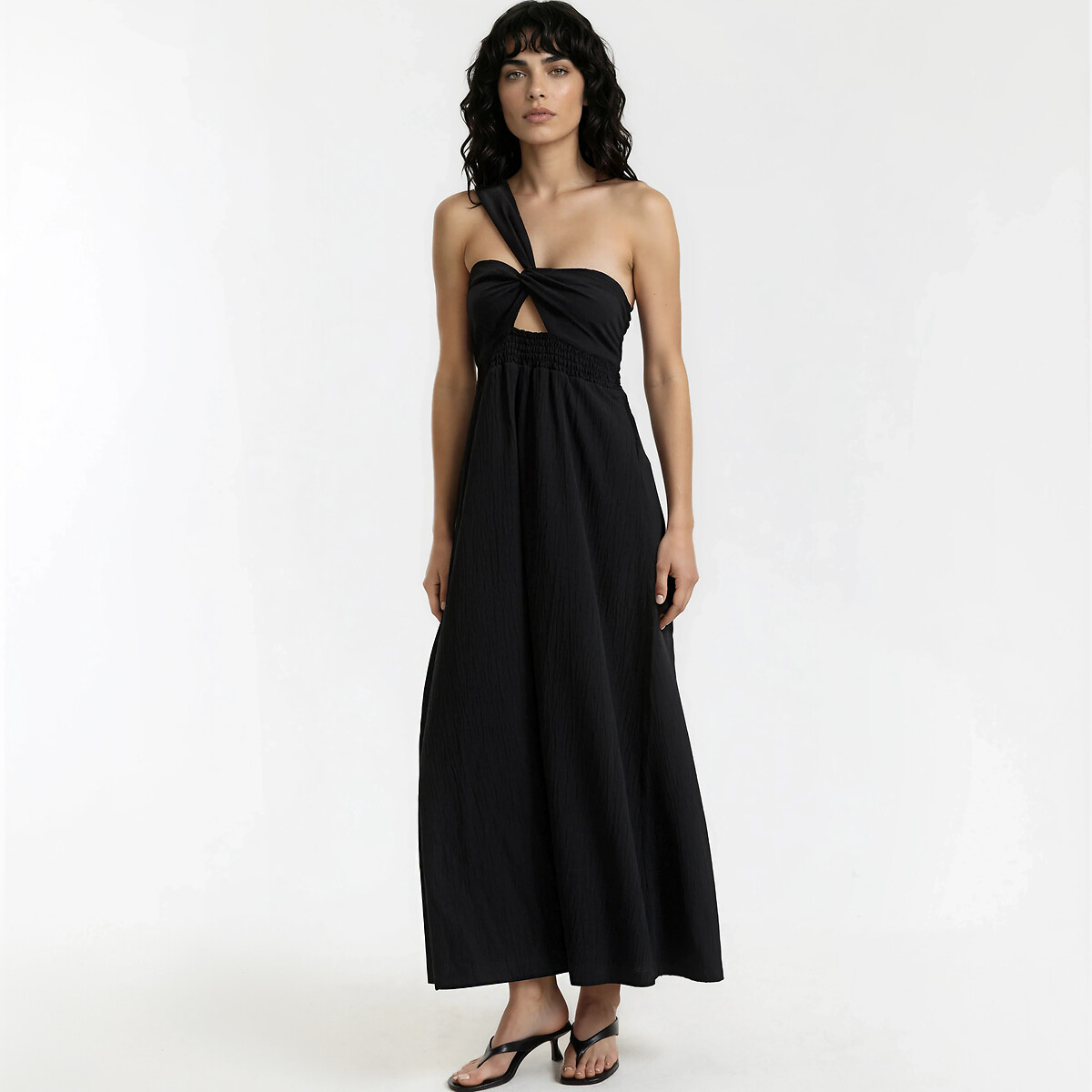 Asymmetric Strapless Maxi Dress black, LA REDOUTE COLLECTIONS