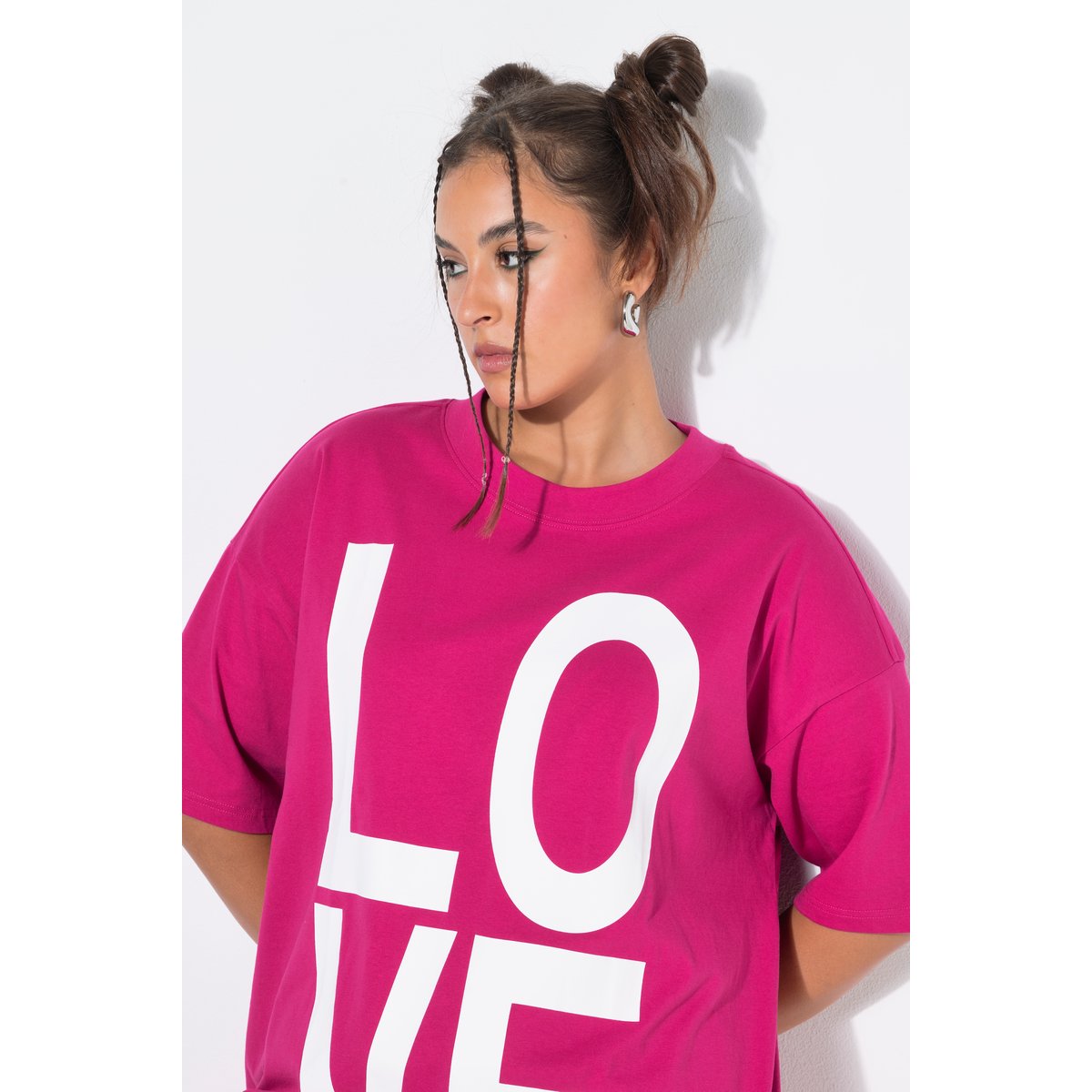 T-shirt oversize à manches courtes. Imprimé mauve foncé, STUDIO UNTOLD