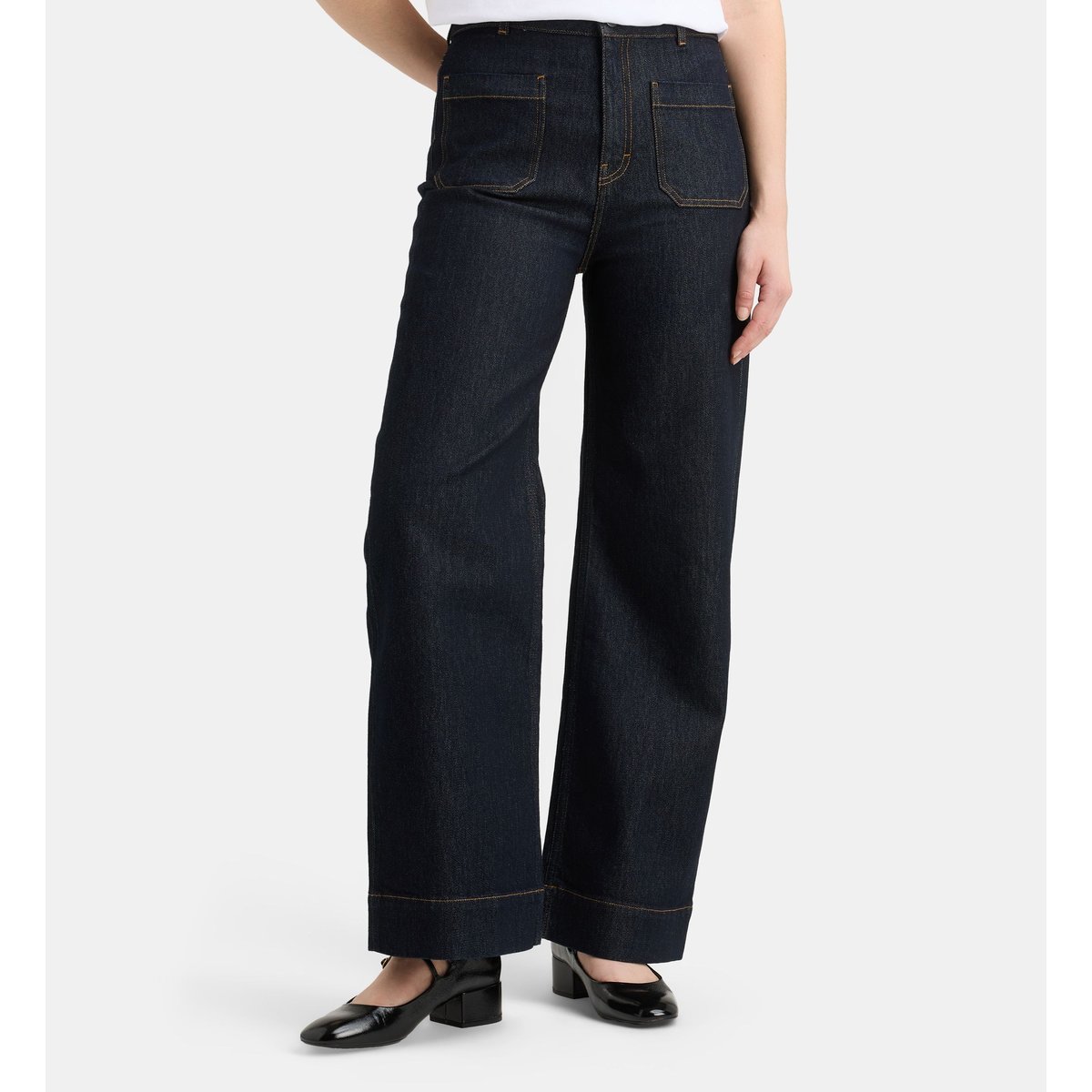 Jean flare redford b coton bleu foncé, GALERIES LAFAYETTE