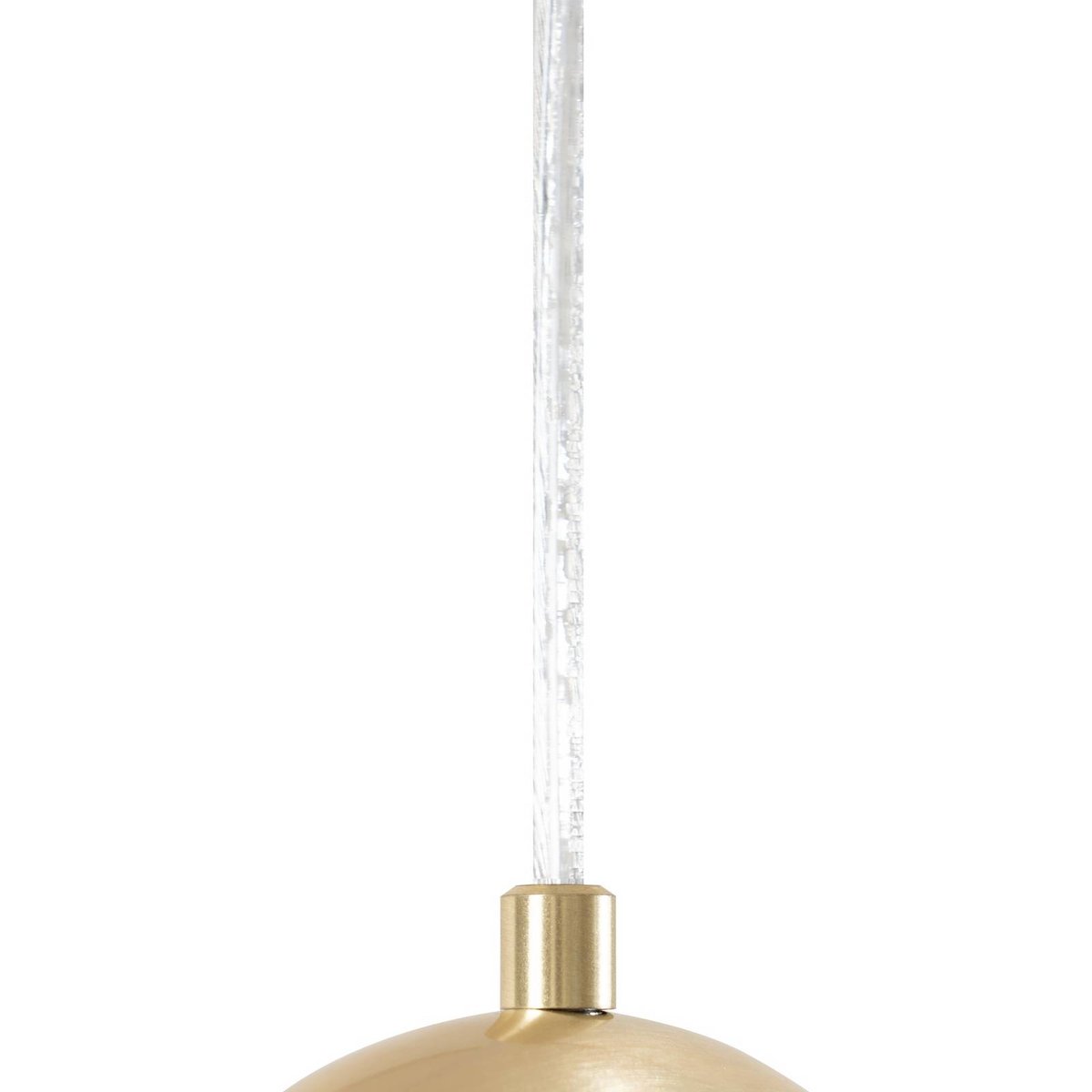 Suspension en verre moderne, Lunelle blanc, laiton, LUCANDE