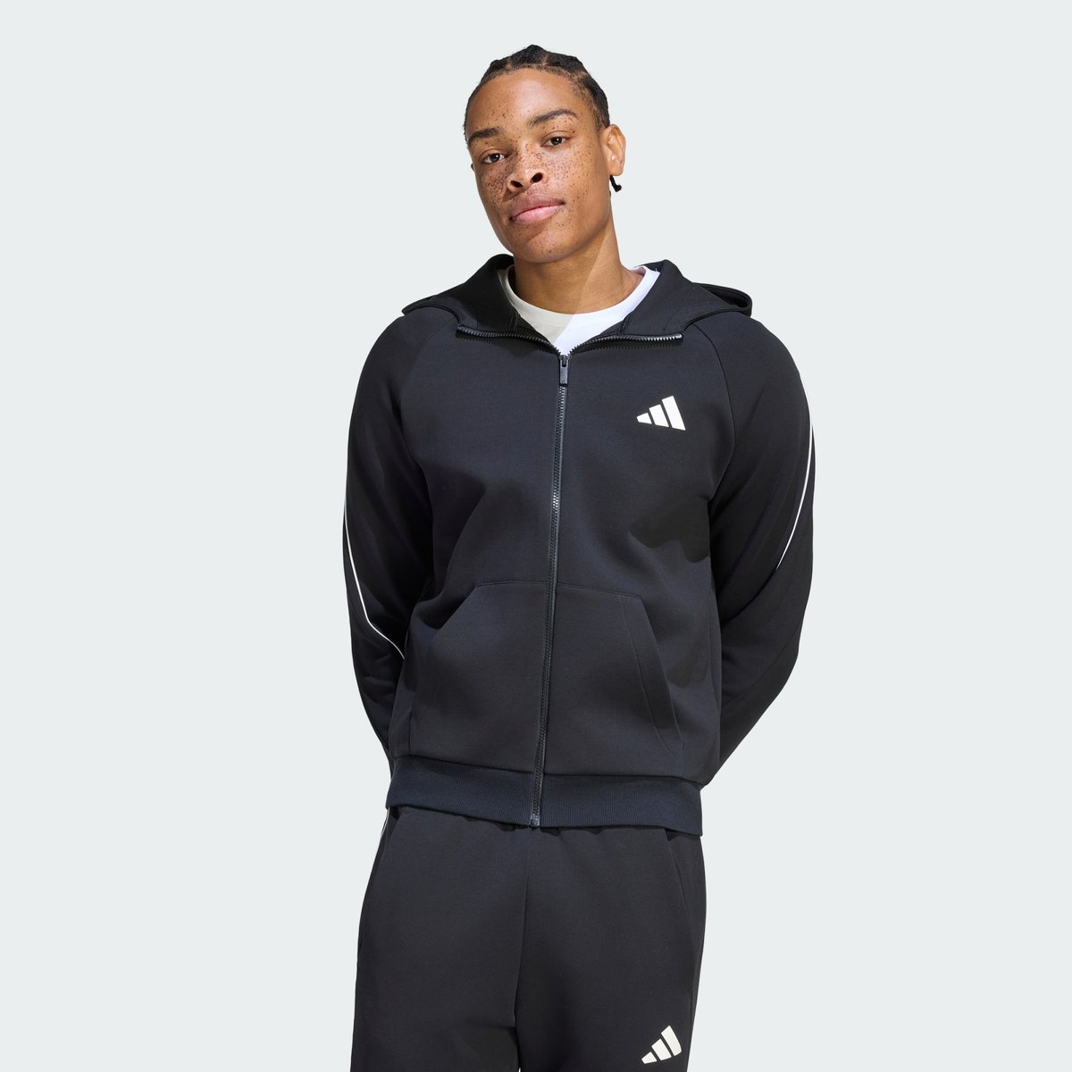 Veste À Capuche Zip Intégral Petit Logo Stadium Veste À Capuche Zip Intégral Petit Logo Stadium black, ADIDAS SPORTSWEAR