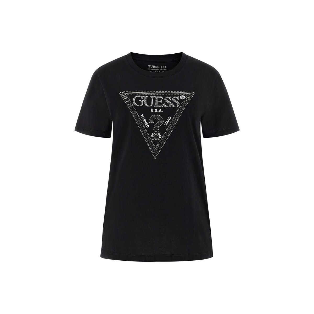 T-Shirt Logo Triangulaire noir, GUESS