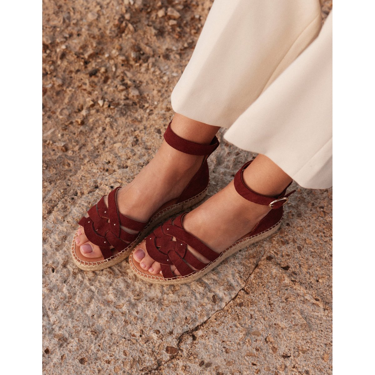Espadrilles AZEL suède pourpre, ODAJE
