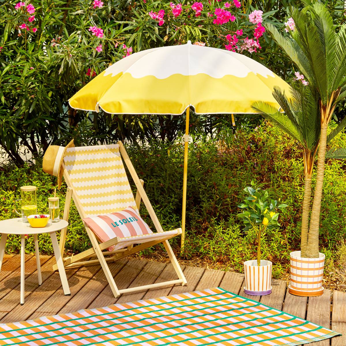 Parasol de plage droit D160cm modèle b, 5FIVE SIMPLY SMART