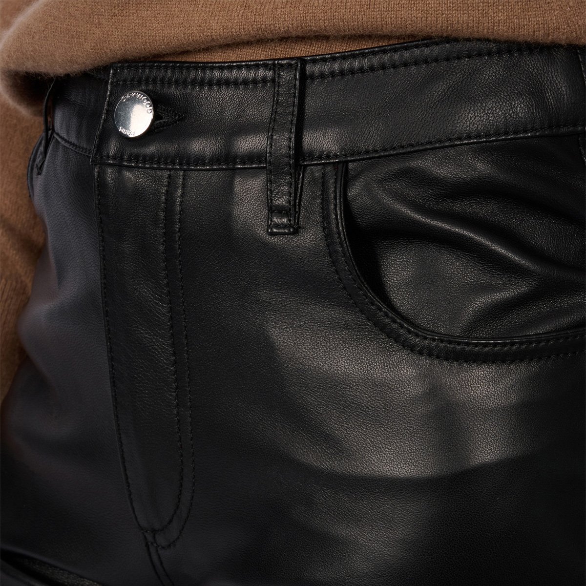 Pantalon large en cuir DELPH noir, OAKWOOD