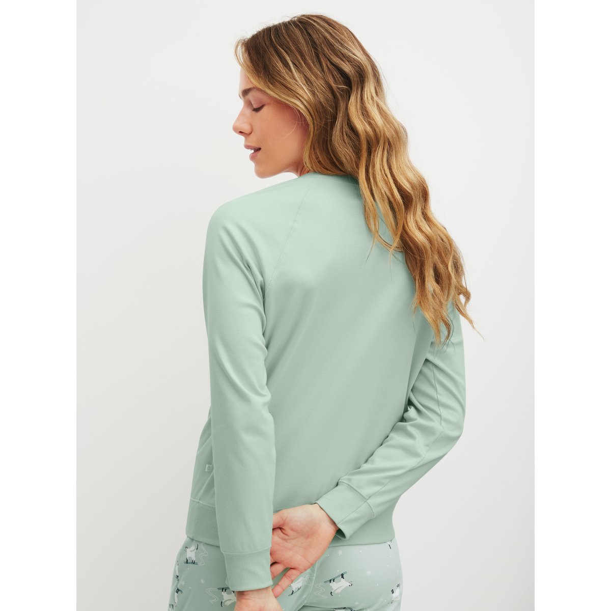 T-shirt à manches longues manches longues Coton FAVOURITES CATS aqua clair, CALIDA