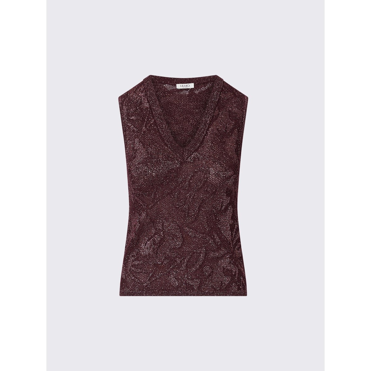 Top en dentelle lamé aubergine, LIU JO
