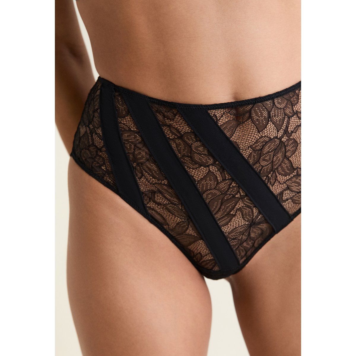 Culotte midi en dentelle LUXURIANTE noir, ETAM