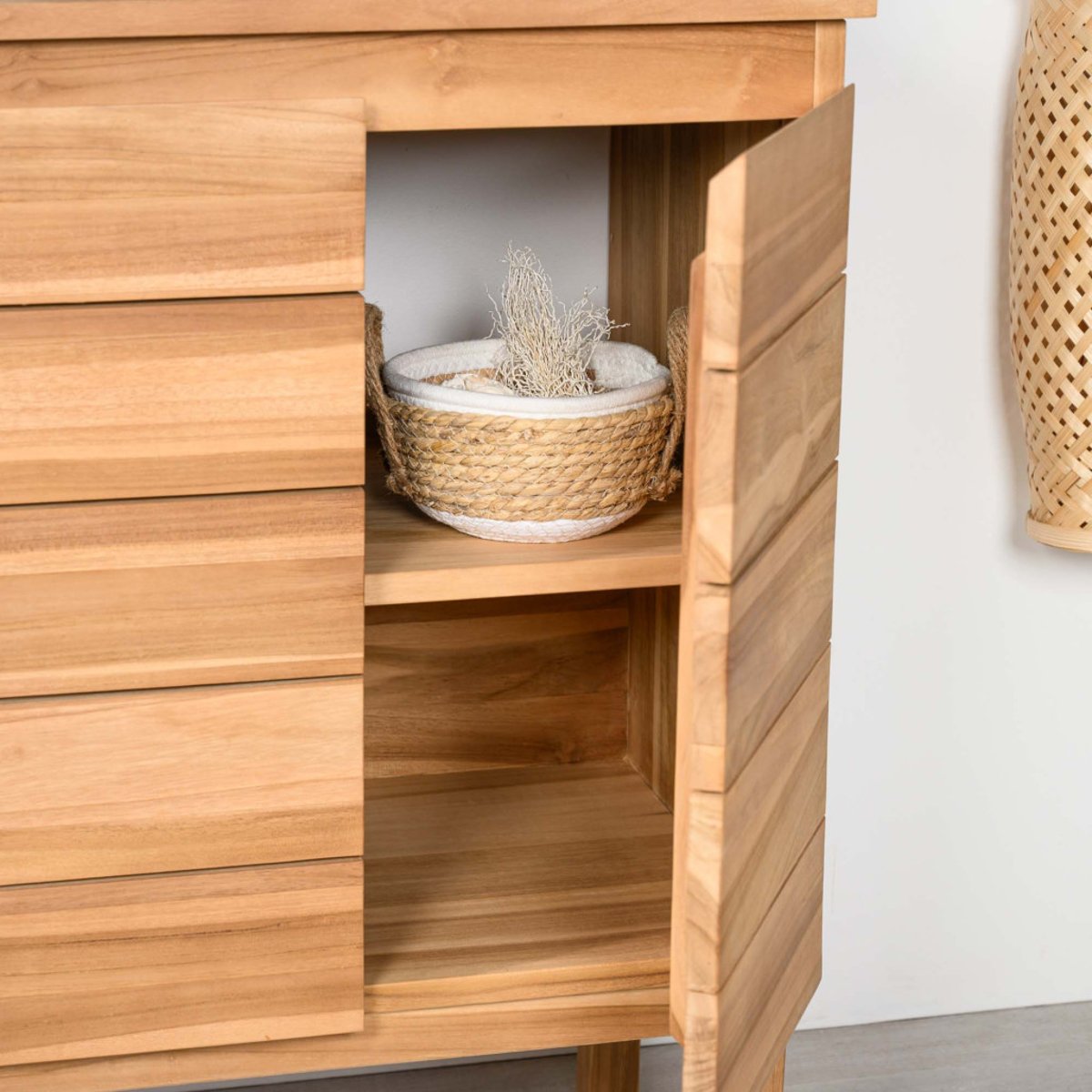 Meuble sous vasque en teck Ananta 60cm naturel, WANDA COLLECTION