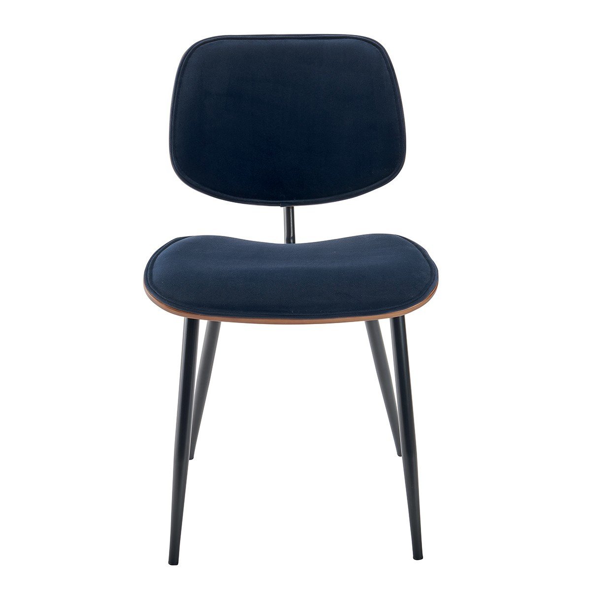 Lot de 2 Chaises en Velours avec Finition Bois - Olympia bleu, SIGNATURE
