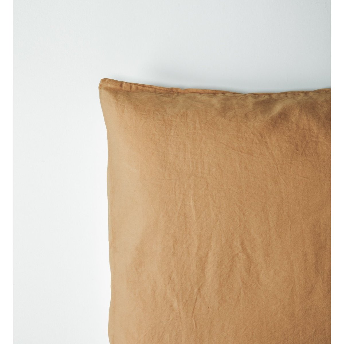 Taie d'oreiller SATIN DE COTON BIO LAVÉ ambre, KADOLIS