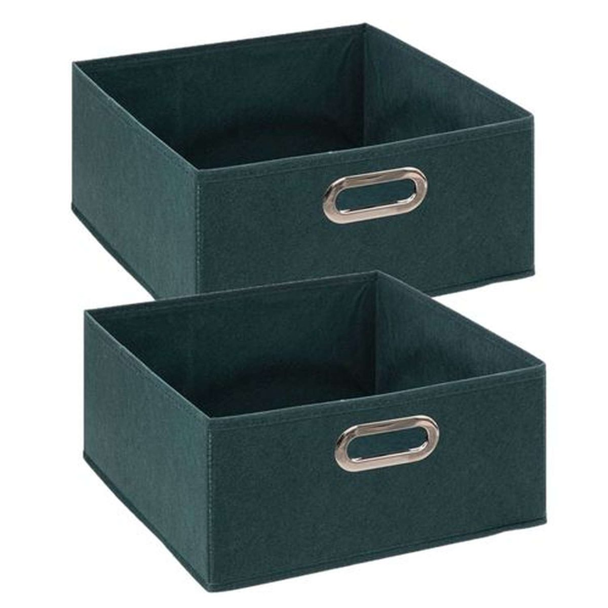 Lot de 2 boites de rangement carrées en tissu MIX'N MODUL bleu, TOILINUX