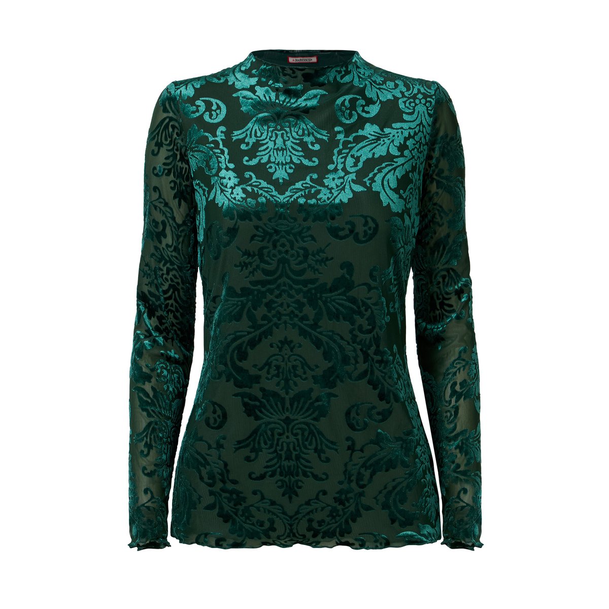 Haut Col Montant en Velours Dévoré Delilah vert, JOE BROWNS