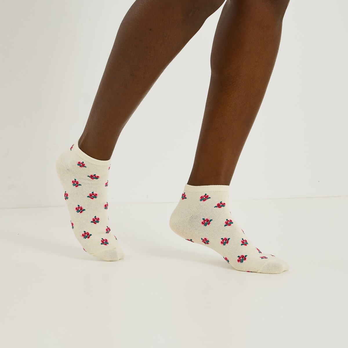 Lot de 2 paires de socquettes blanc cassé ecru, GRAIN DE MALICE