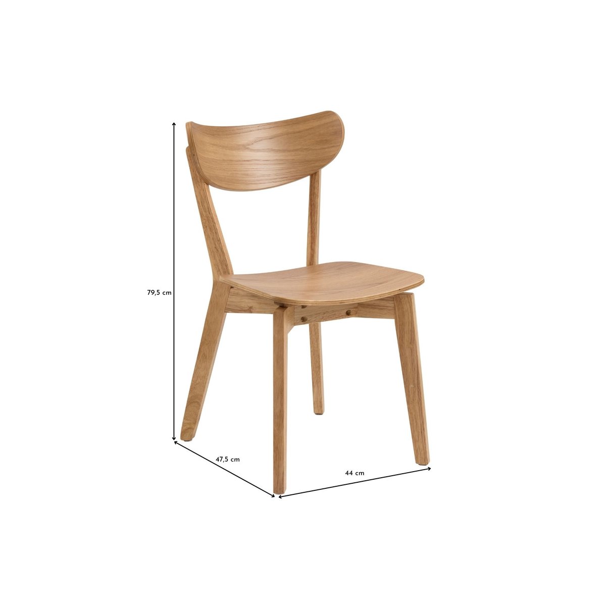 Chaise scandinave en bois (lot de 2) - LETA marron clair, HELLIN, DEPUIS 1862