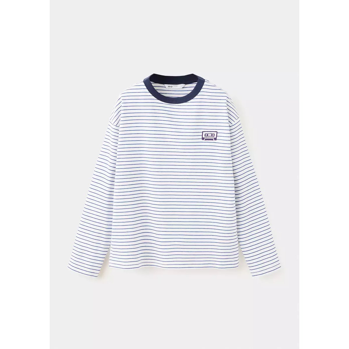 T-shirt oversize rayures blanc, MANGO KIDS