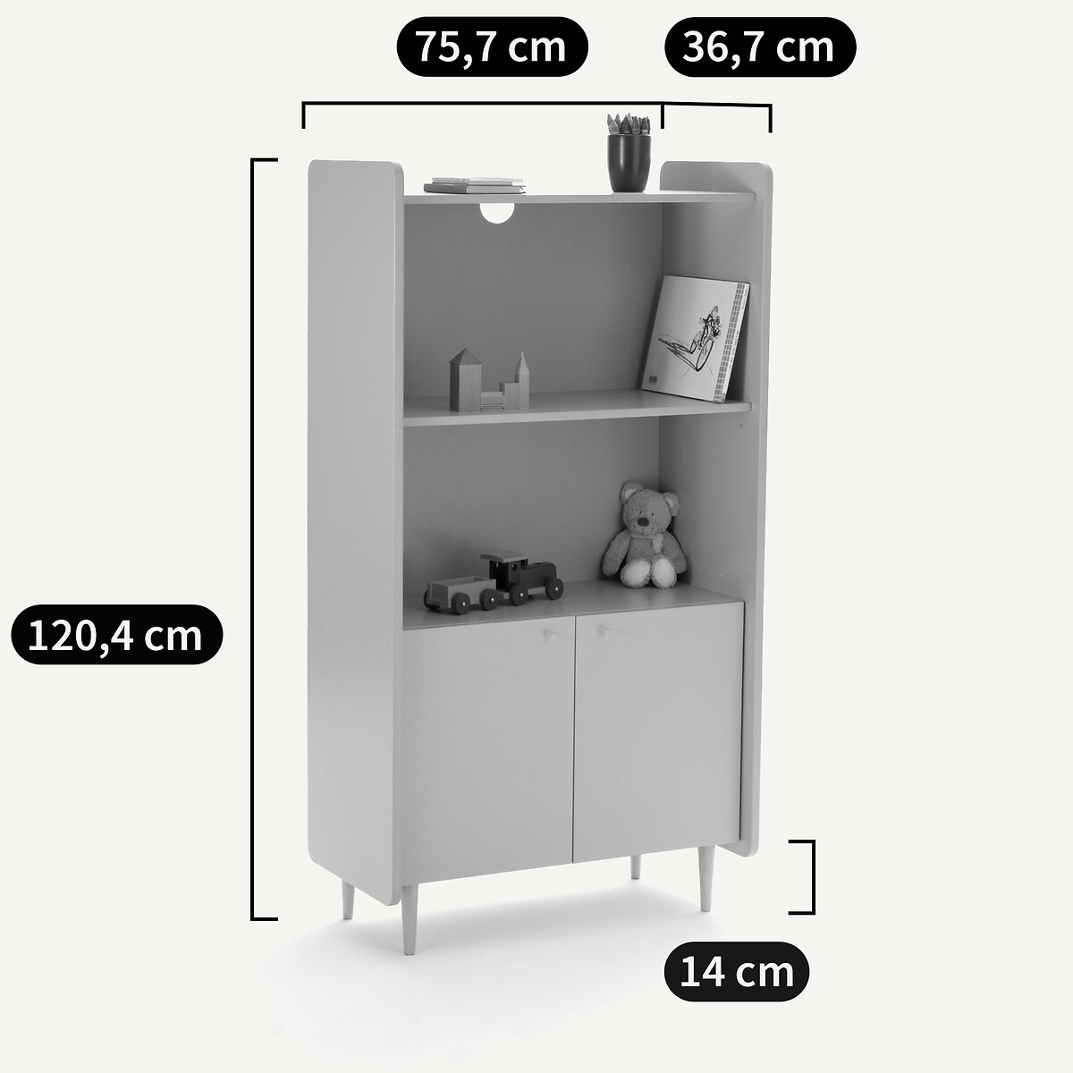 Scaffale per bambino Zag bianco, LA REDOUTE INTERIEURS