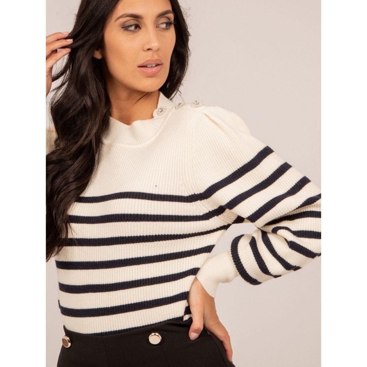 Pull Rayures Kervignac ecru, DONA LISA
