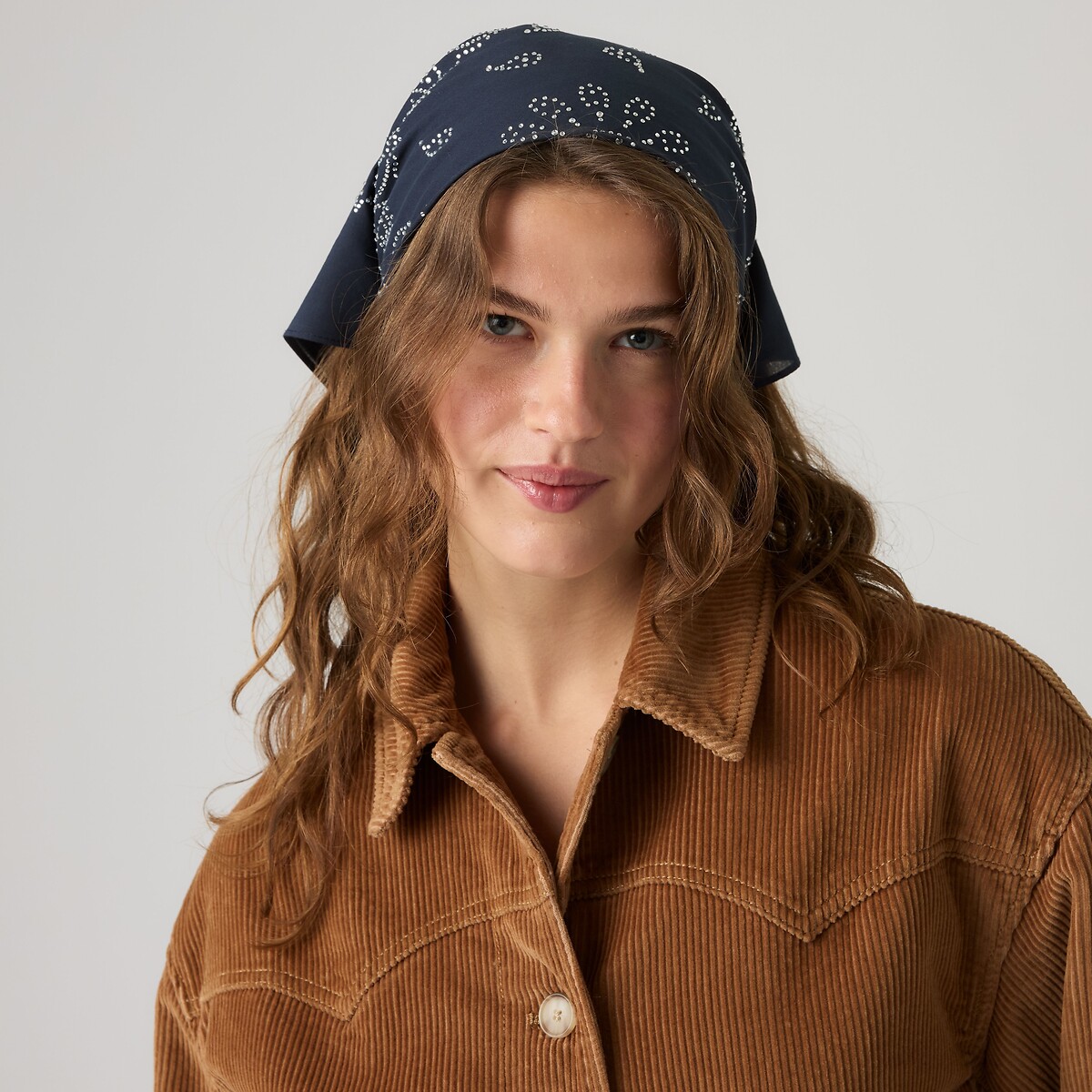 Écharpe carrée, motif bandana Rhinestone bleu marine, LEVI'S
