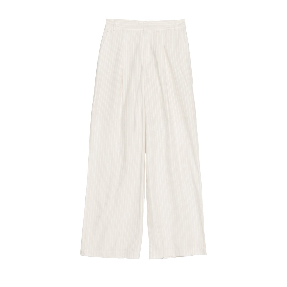 Pantalon de tailleur motif rayures ecru, IKKS