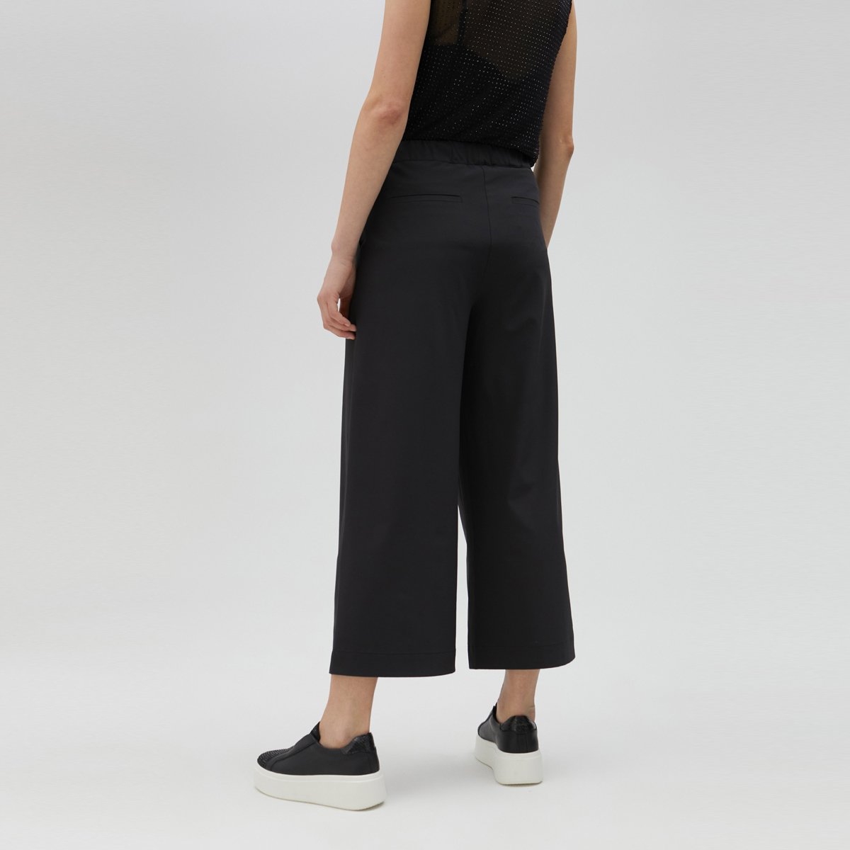 Pantalon large avec fermeture par cordon de serrage noir, LOLA CASADEMUNT