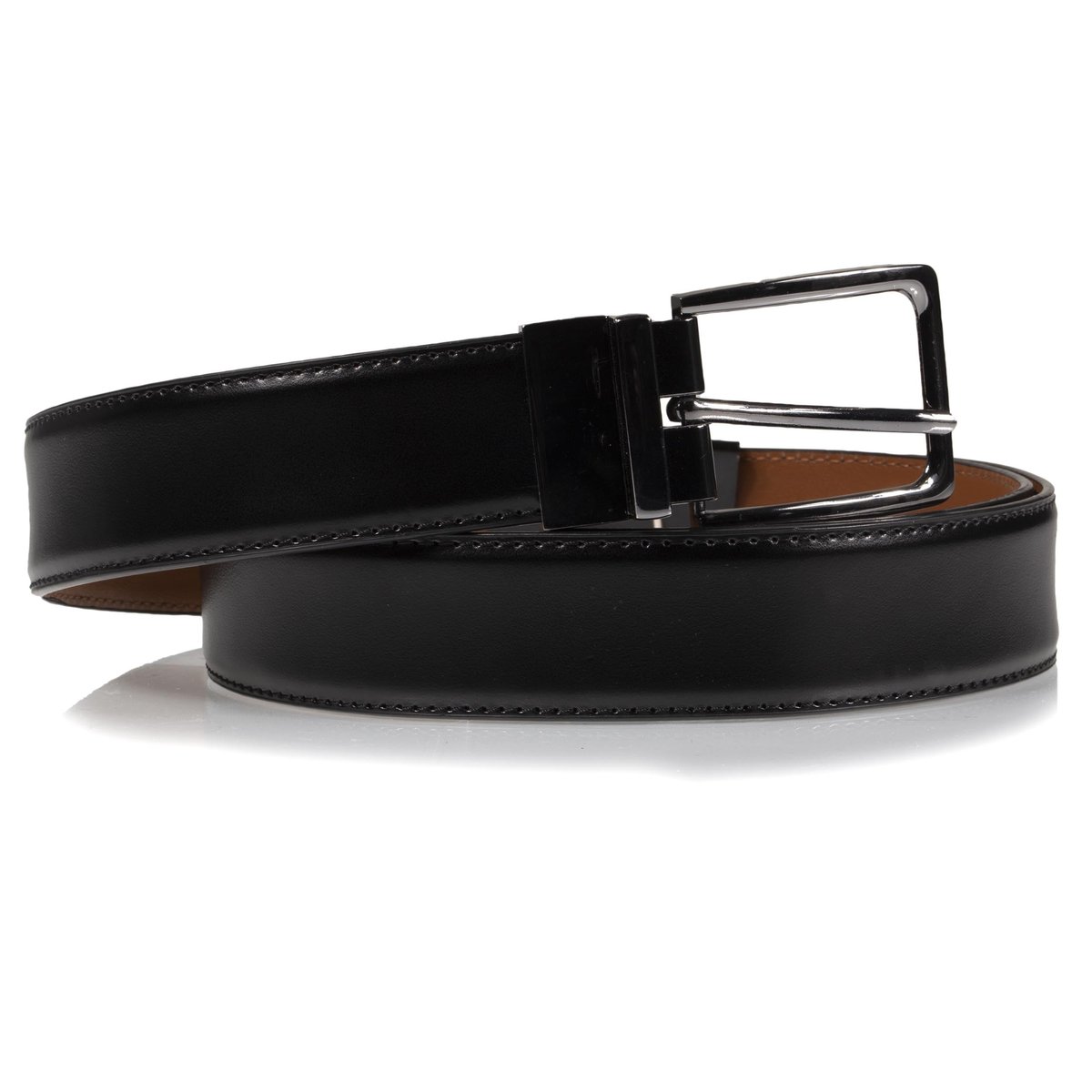 Ceinture réversible multicolor noir/cognac, ISOTONER
