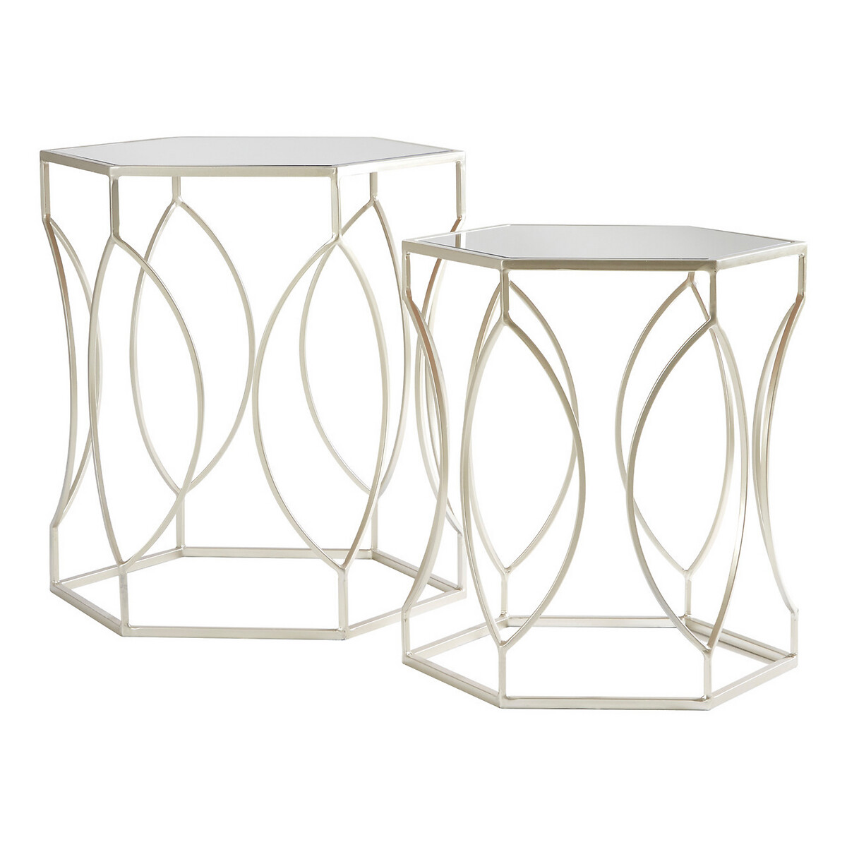 Irene Mirrored Side Table Nest (Set of 2) champagne, SO'HOME