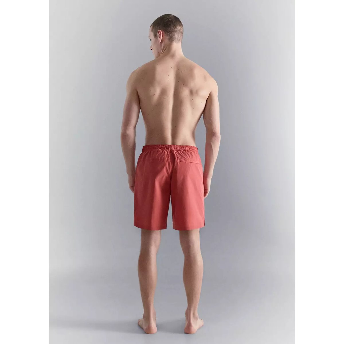 Maillot de bain à poches zippées rouge, MANGO MAN