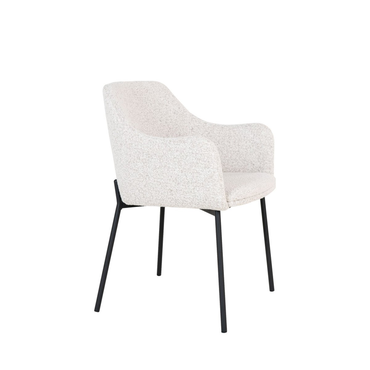 Lot de 2 fauteuils de table en tissu bouclette et métal- MELILLA écru, HOUSE NORDIC
