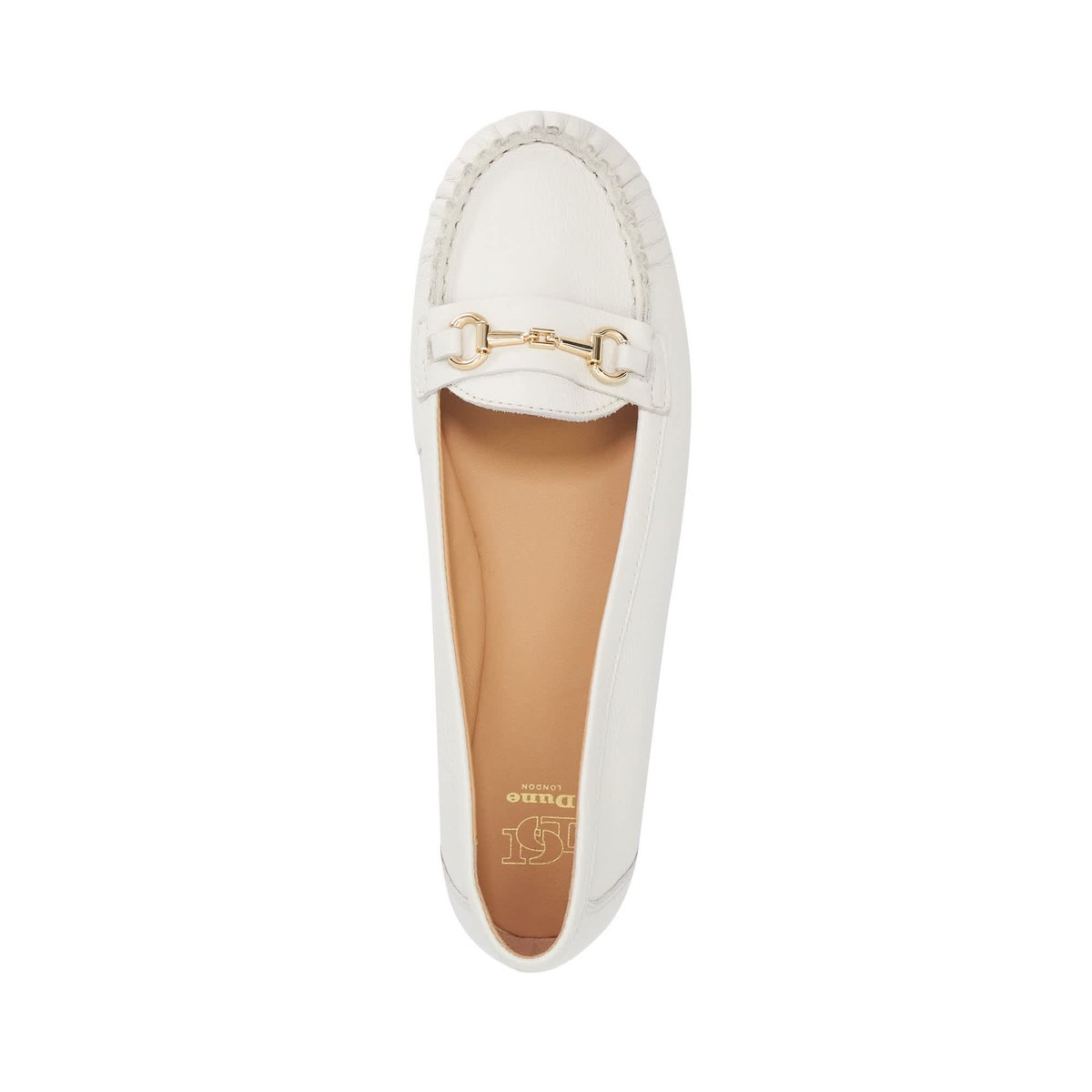 Mocassins en cuir à bout froncé - GUNO white-leather, DUNE LONDON