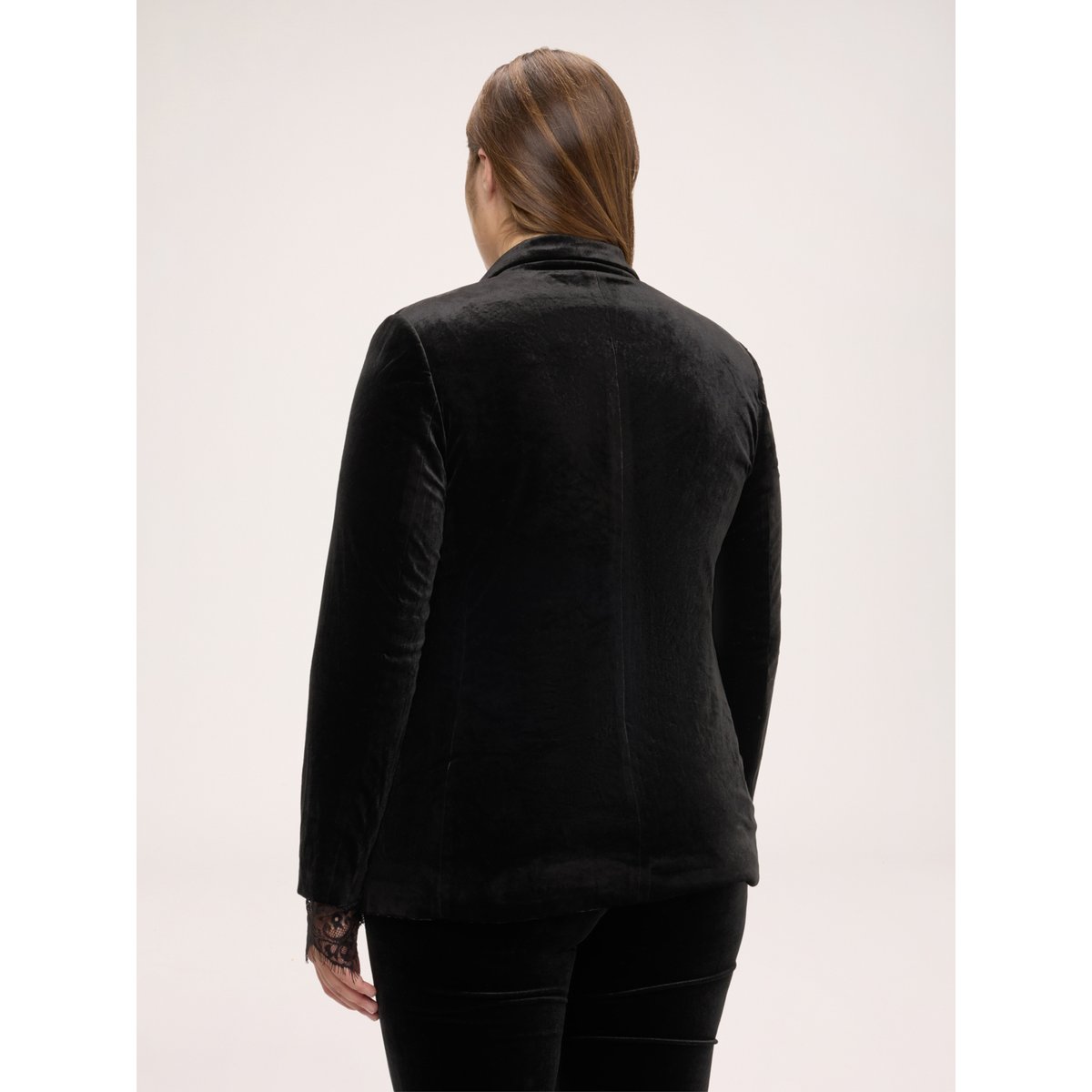 Blazer avec poignets en dentelle noir, FIORELLA RUBINO