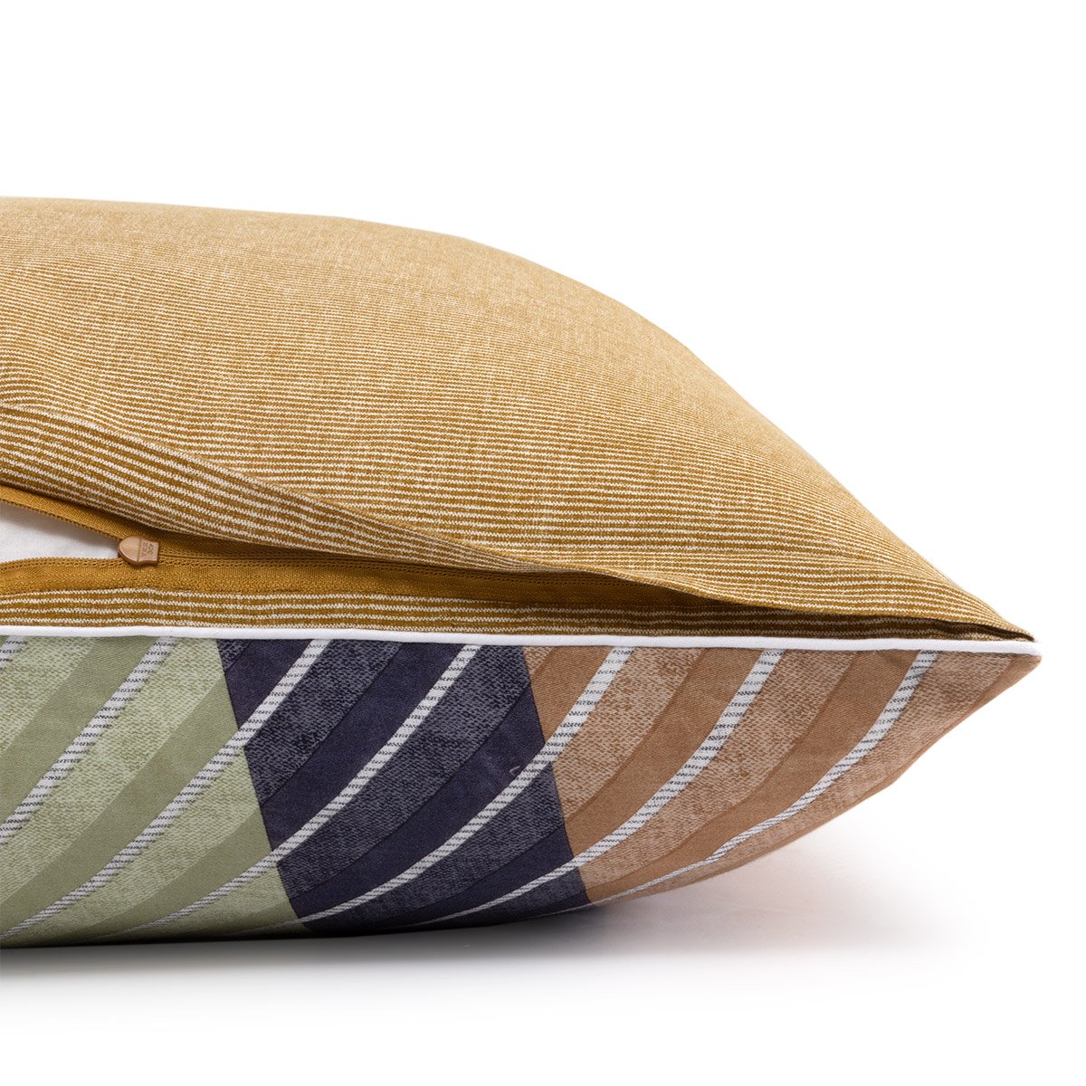 Taie d'oreiller en satin de coton lavé multicouleurs, SPENCER a motif, DESFORGES