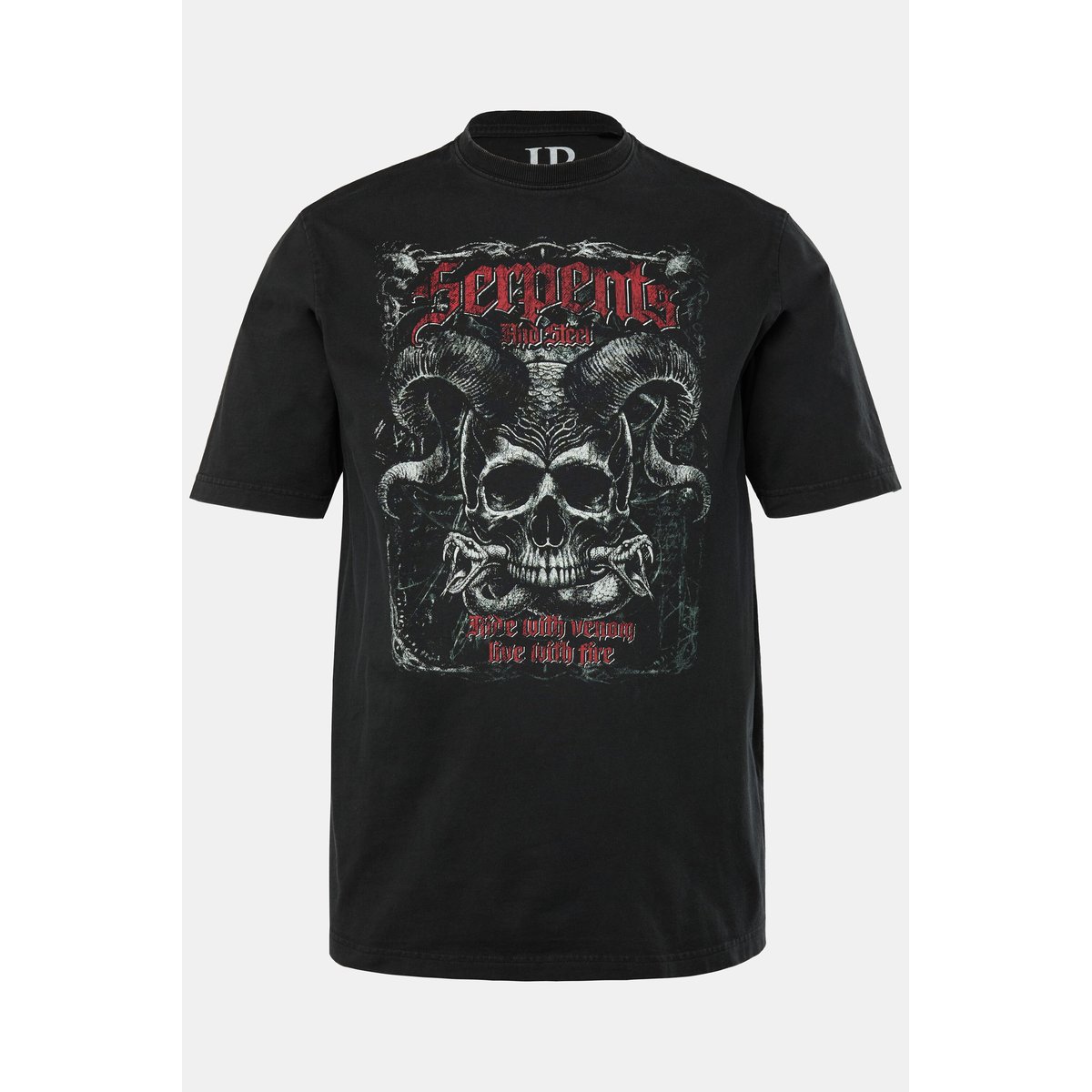 T-shirt, manches courtes. Imprimé poitrine noir, JP1880