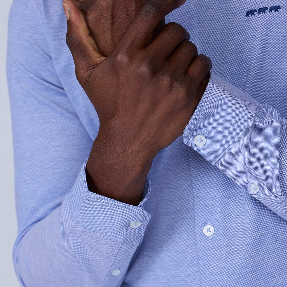 Chemise maille piquée bleu ciel, MISE AU GREEN
