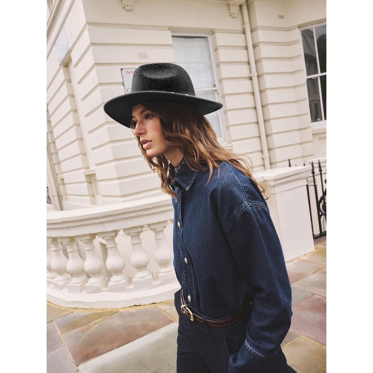 Chapeau fedora avec détail mors noir, NEXT