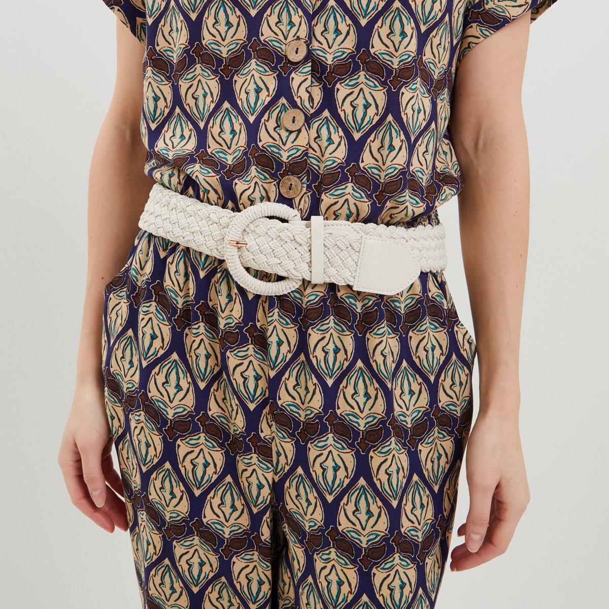 Ceinture tressée blanc cassé ecru, GRAIN DE MALICE