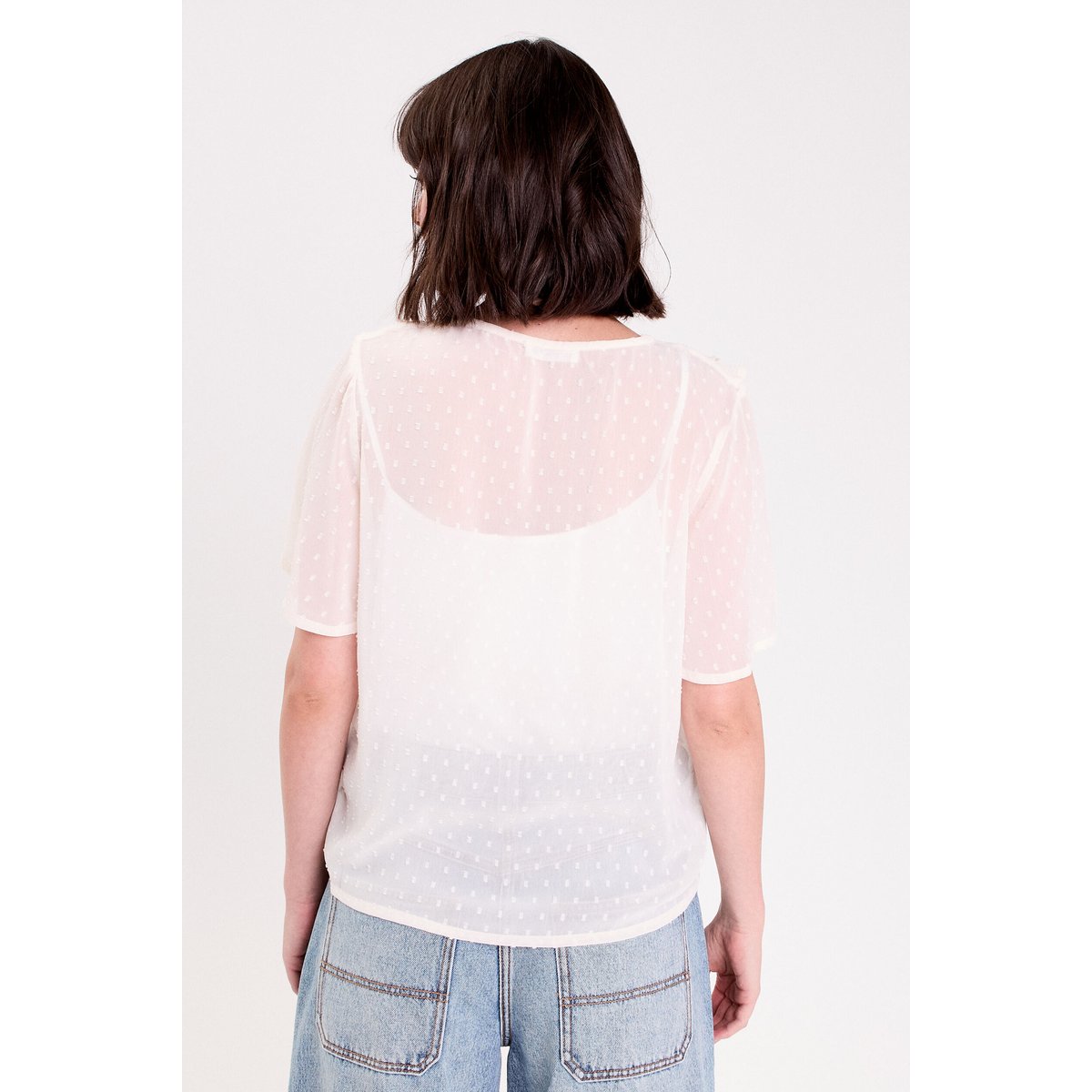 Blouse manches courtes ecru, CACHE CACHE