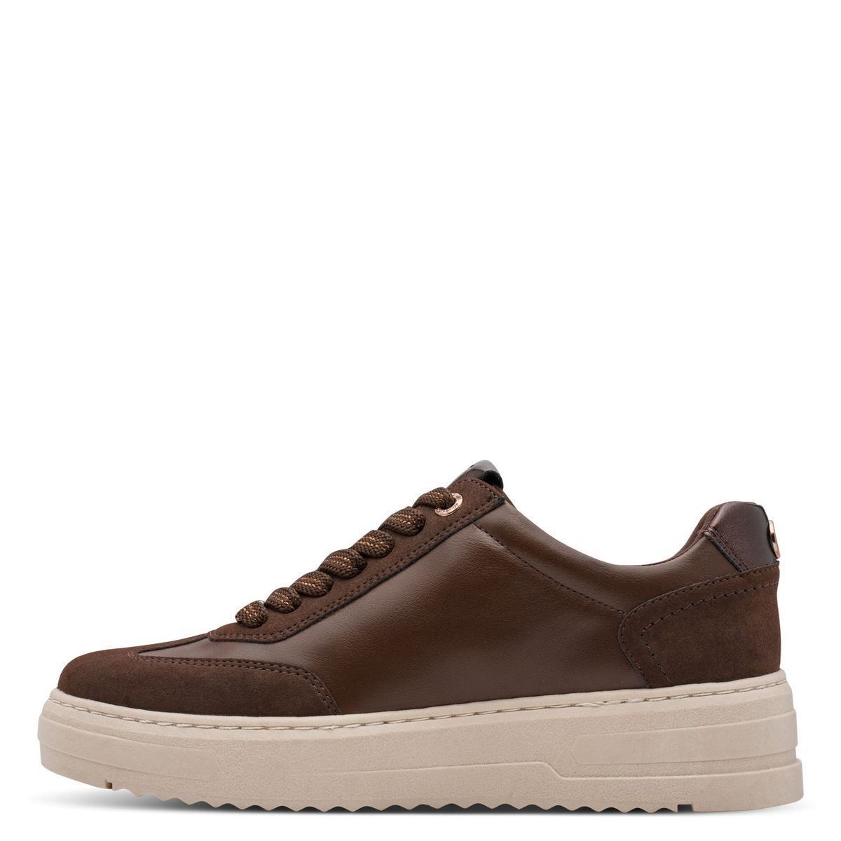 Basket à talon marron taupe nubuck, MARCO TOZZI