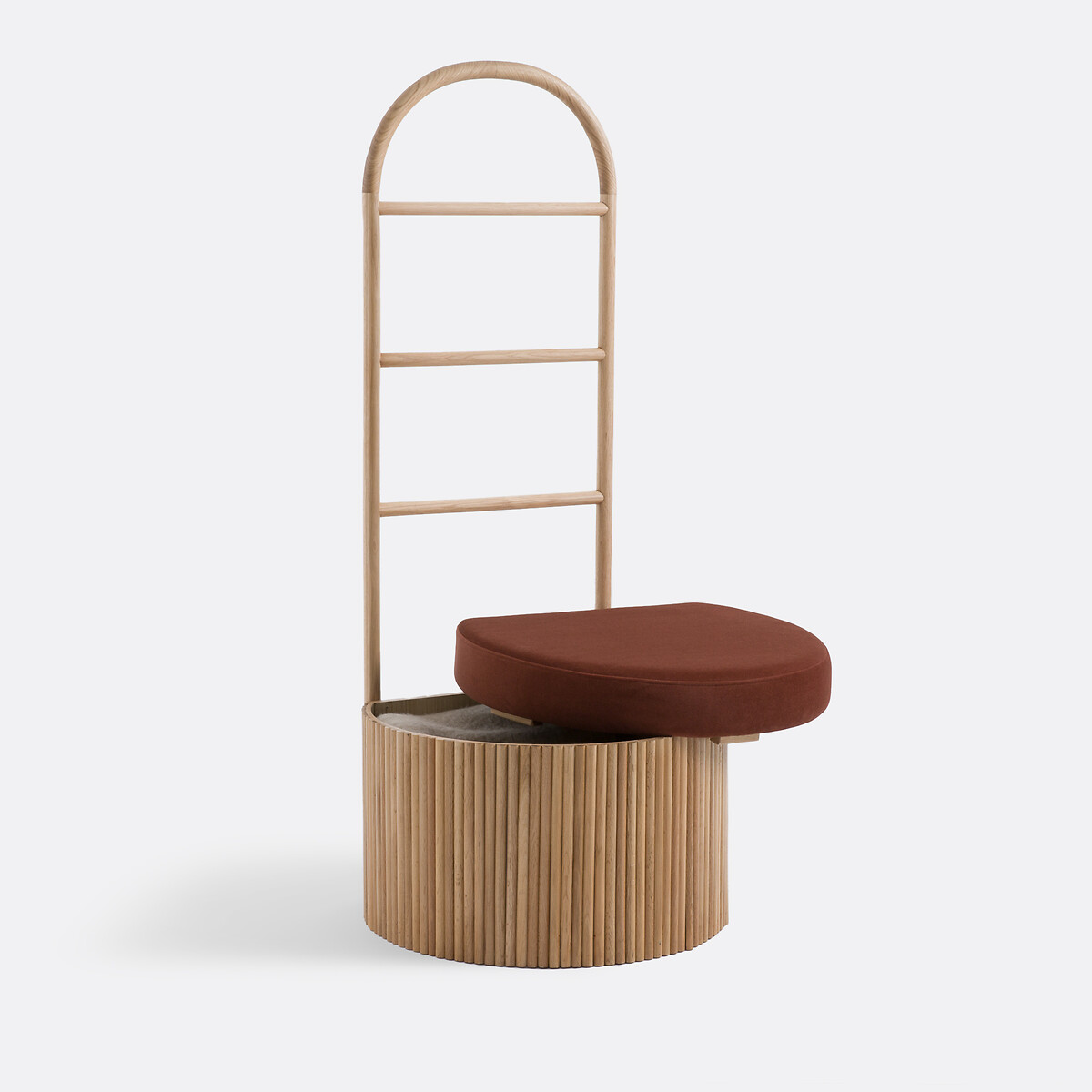 Cabide com espaço de arrumação, Tindy plaqué chêne / terracotta, LA REDOUTE INTERIEURS