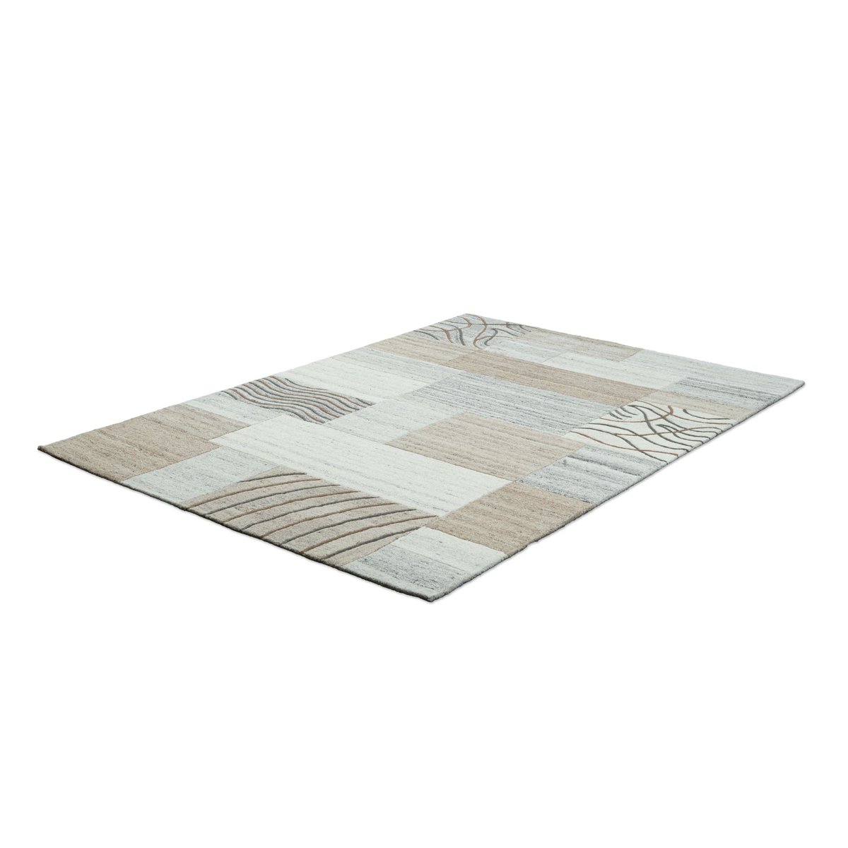 Tapis de salon tufté main - ROYAL NATUR naturel gris, THEKO