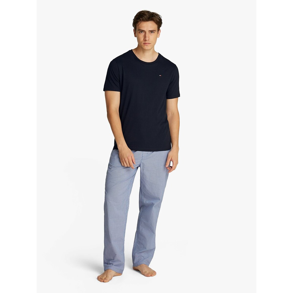 Lot de 3 t-shirts col rond signature cotton essent noir, TOMMY HILFIGER